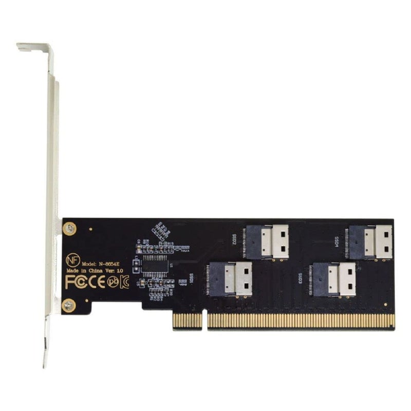 Cablecc Slimline Four SFF-8654 4X 4 NVME to PCIE Express 3.0 4.0 Raid Card VROC Raid0 Hyper Adapter - Image 1